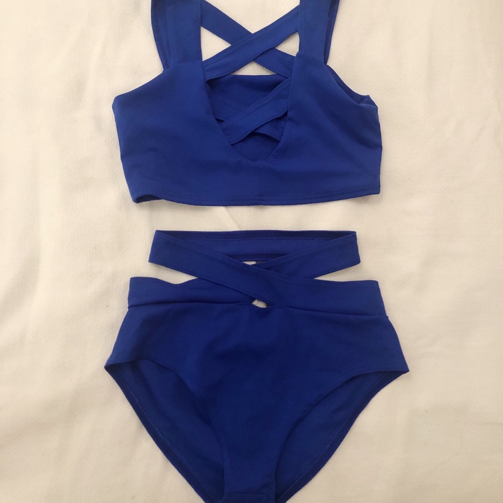 Blue Strappy Bikini